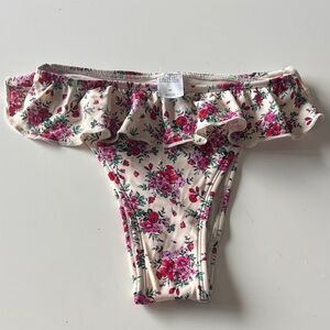 wild fable Floral Ruffle Bikini Bottom - Pink on Cream